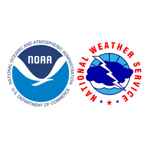 National Oceanic & Atmospheric Administration logo and National Weather Service logo side by side